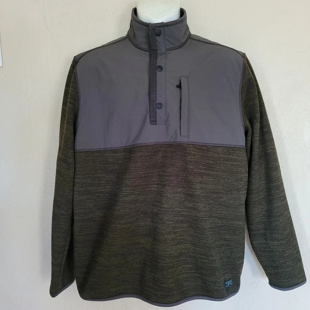 G.H. Bass & Co. Mixed Media Pullover Green Jacket Size Men's Large